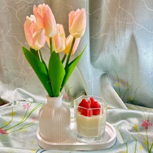 strawberry & cream dessert candle combo