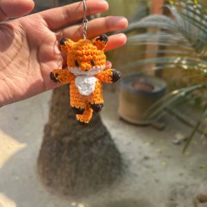 Handmade Crochet Little Fox Amigurumi Keychain | Woodland Animal Bag Charm