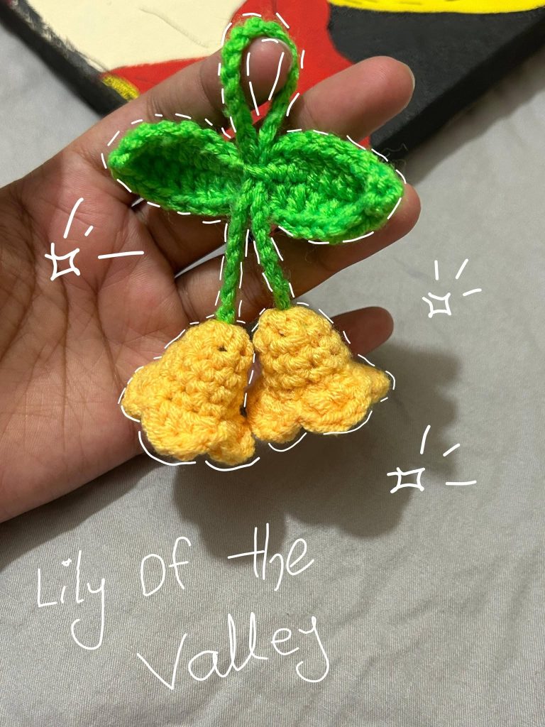 Handmade Crochet Lily of the Valley Charm | Floral Bell Flower Bag Charm & Keychain